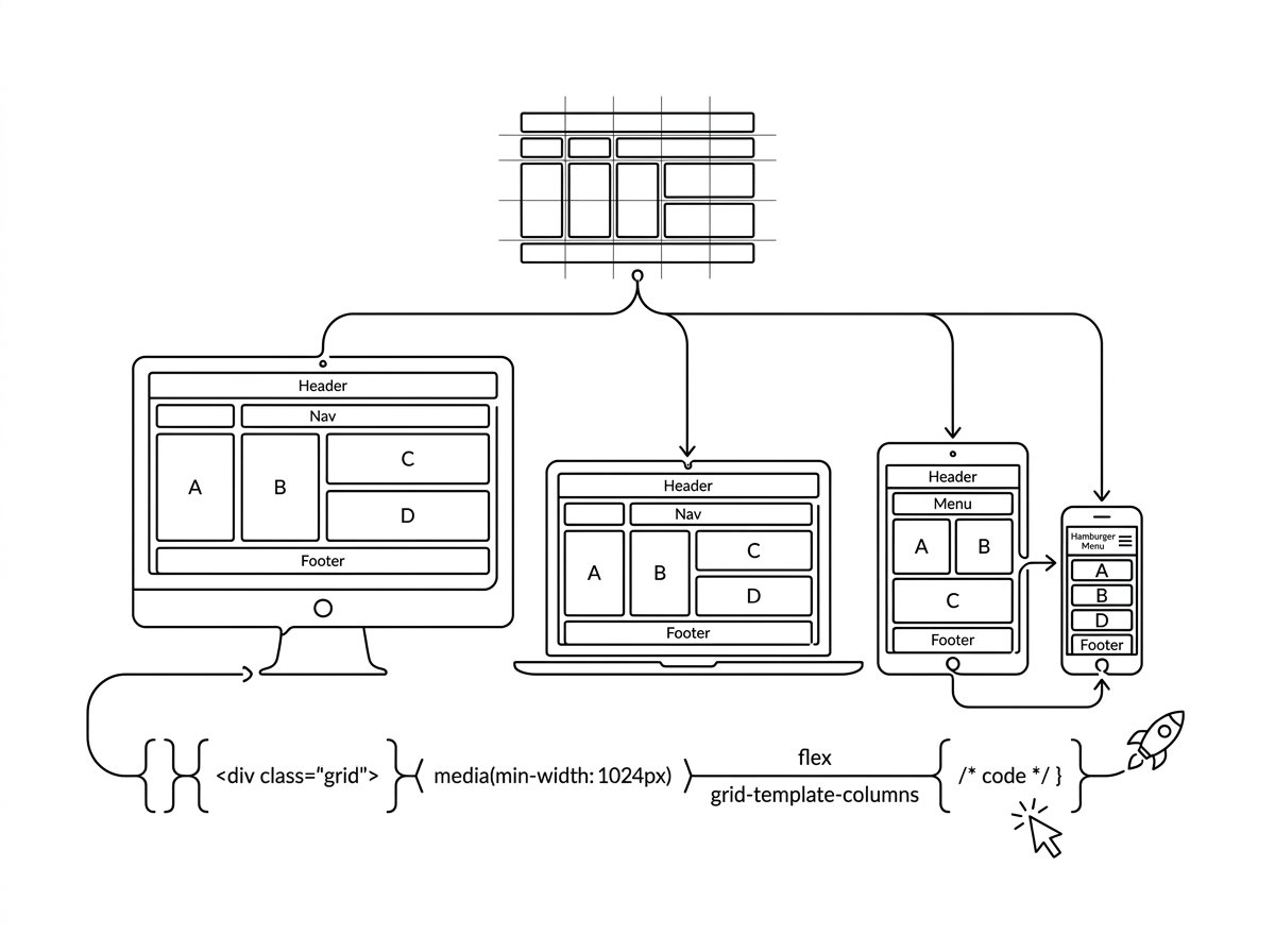 UI UX Design line art illustration